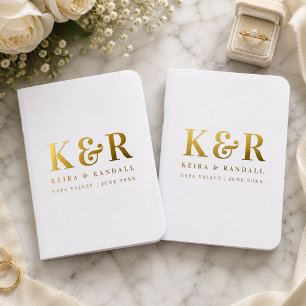 Monogram Wedding Notebooks Foil Vow Book Set