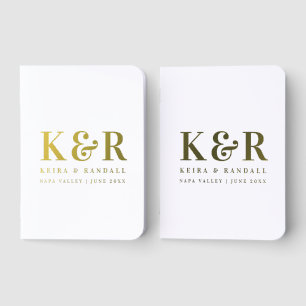 Monogram Wedding Notebooks   Foil Vow Book Set 