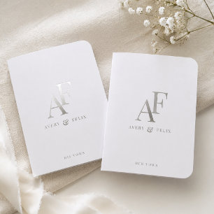 Monogram Wedding Notebooks Foil Vow Books Set