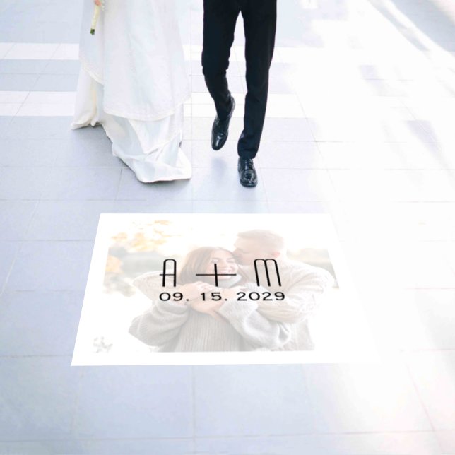 Monogram Wedding Photo Floor Decal (Wedding)