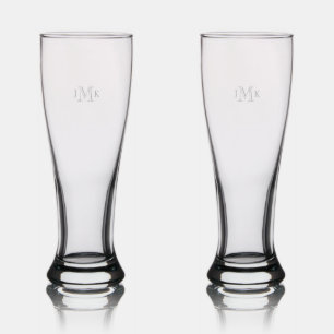 Monogram Wedding  Pilsner Glass