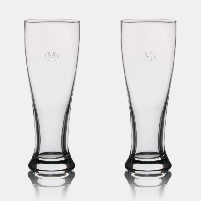Monogram Wedding  Pilsner Glass (Glassware)