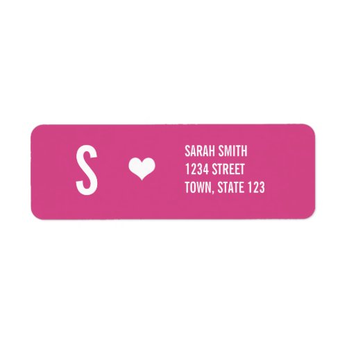 Monogram Wedding Pink Address Labels