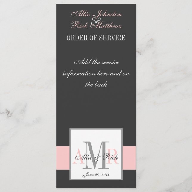 Monogram Wedding Programs (Front)