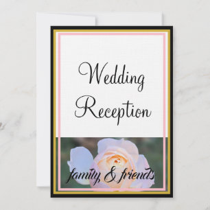 Monogram Wedding Reception Pastel Pink Roses  Invitation
