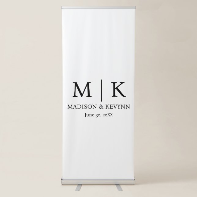 Monogram Wedding Retractable Banner (Front)