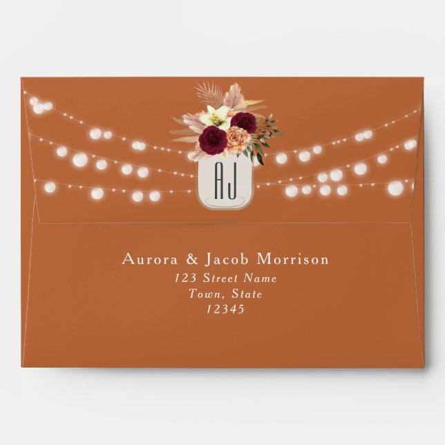 Monogram Wedding Return Address Envelope (Back (Top Flap))