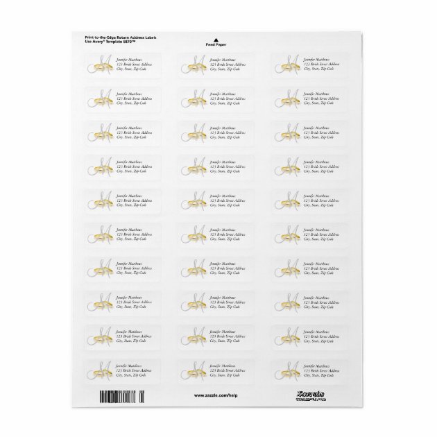 Monogram Wedding Rings Return Address Labels