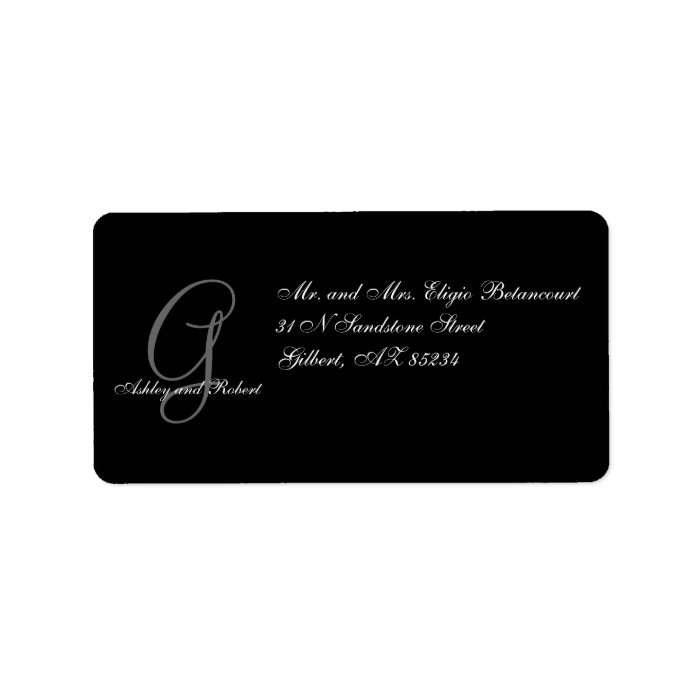 Monogram Wedding RSVP Address Labels