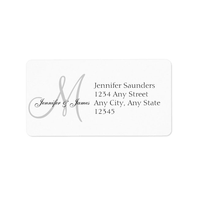 Monogram Wedding RSVP Address Labels (Front)