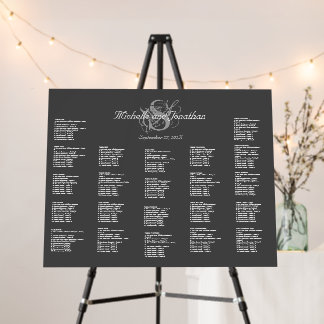 Monogram Wedding Seating Chart Neutral Foam Board