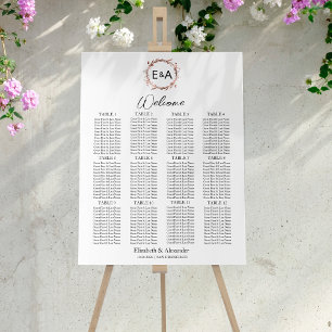 Monogram Wedding Seating Chart Sign Foam Board