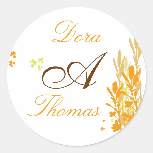 Monogram wedding Sticker (Front)