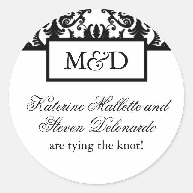 Monogram Wedding Stickers (Front)