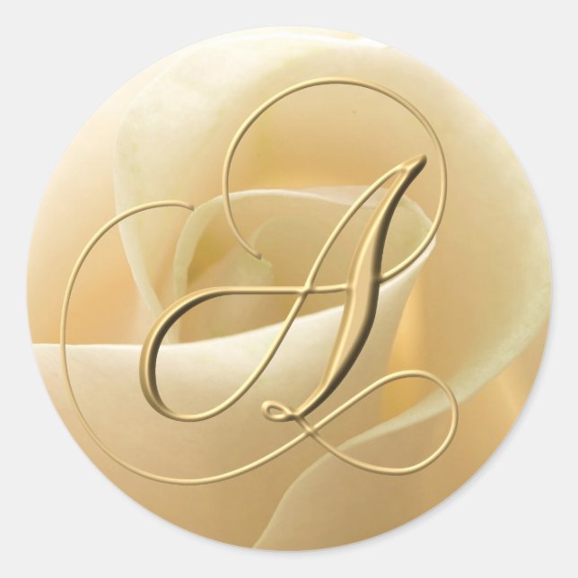 Monogram Wedding Stickers - letter A (Front)
