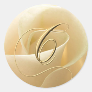 Monogram Wedding Stickers - letter C