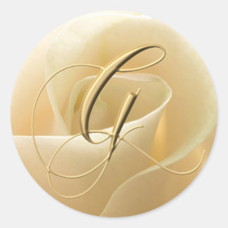 Monogram Wedding Stickers - letter G