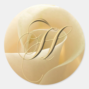 Monogram Wedding Stickers - letter H