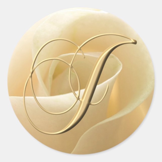 Monogram Wedding Stickers - letter J (Front)