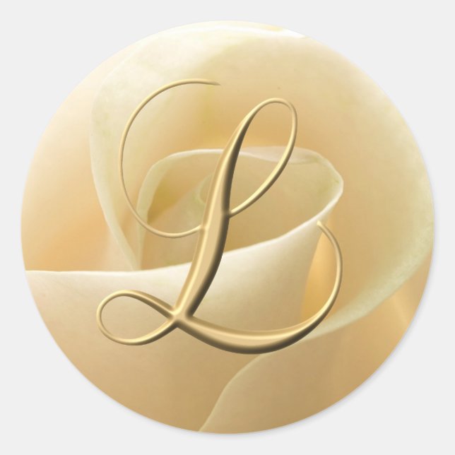 Monogram Wedding Stickers - letter L (Front)