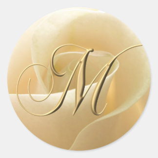 Monogram Wedding Stickers - letter M