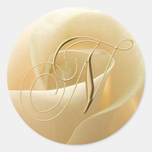 Monogram Wedding Stickers - letter N