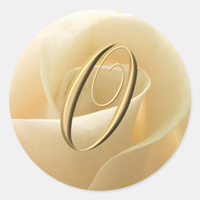 Monogram Wedding Stickers - letter O (Front)