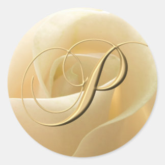 Monogram Wedding Stickers - letter P