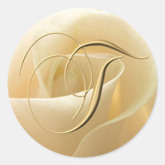 Monogram Wedding Stickers - letter T