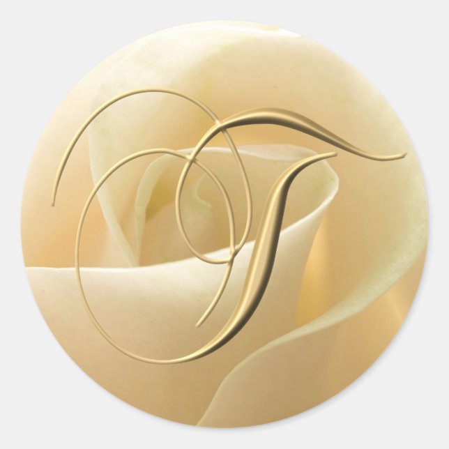 Monogram Wedding Stickers - letter T (Front)