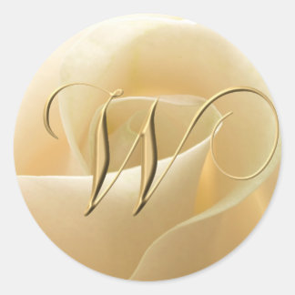 Monogram Wedding Stickers - letter W