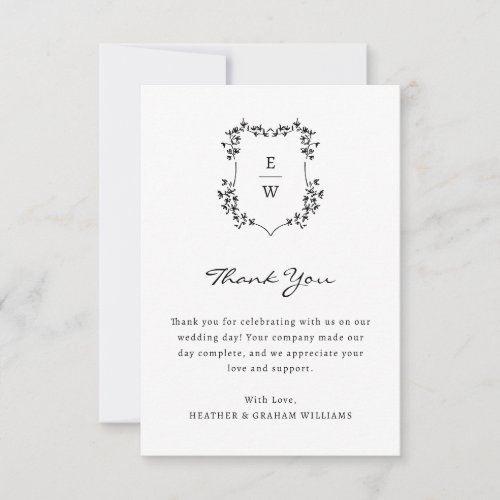 Monogram Wedding Thank You Card