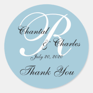 Monogram Wedding Thank You Label Sticker