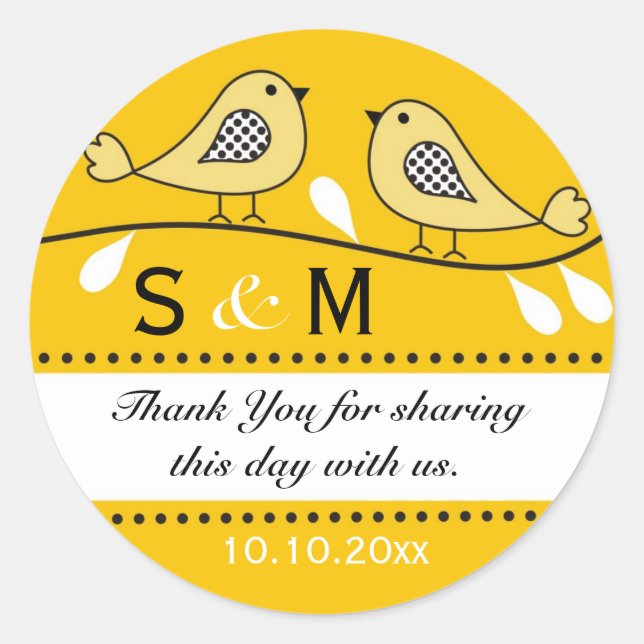 Monogram Wedding Thank You Stickers (Front)