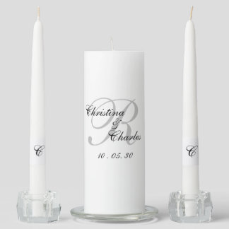 Monogram Wedding Unity Candle Set