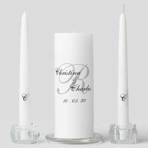 Monogram Wedding Unity Candle Set