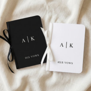 Monogram Wedding Vow Books Set His Personalized