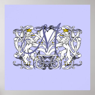 Monogram Wedding Vow Heart Poster