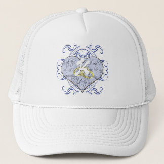 Monogram Wedding Vow Heart Trucker Hat