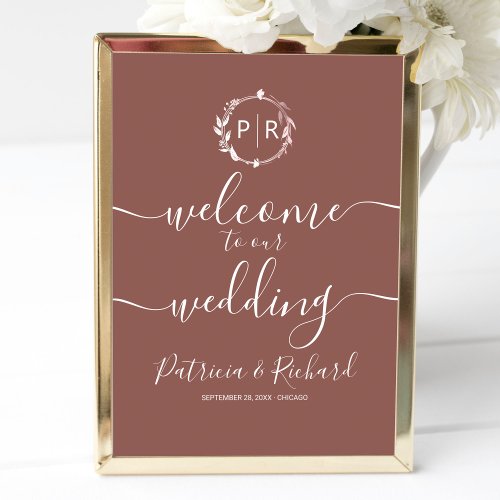 Monogram Wedding Welcome Sign Foam Board