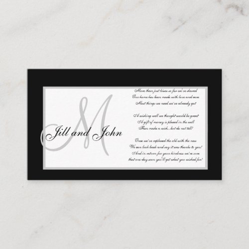 Monogram Wedding Wishing Well Cards Business Card Template