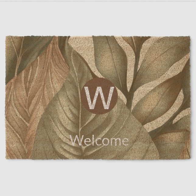 Monogram Welcome Coir Door Mat (Front)
