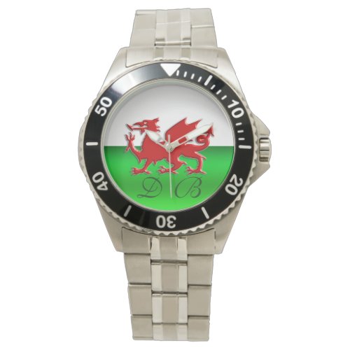 Monogram Welsh Flag embossed dragon chrome_effect Watch