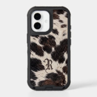 Monogram Western Cowhide Print Rustic Ranch Style