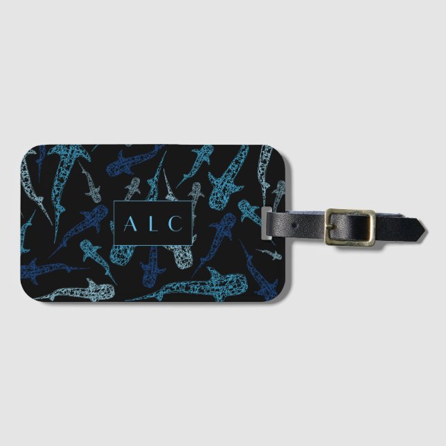 Monogram whale shark luggage tag (Front Horizontal)