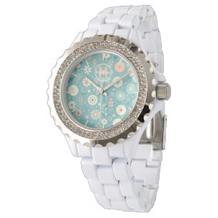 Monogram Whimsical Blooms Watch