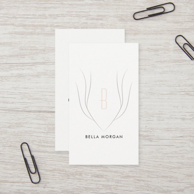 Monogram Whimsical Business Card (Front/Back In Situ)