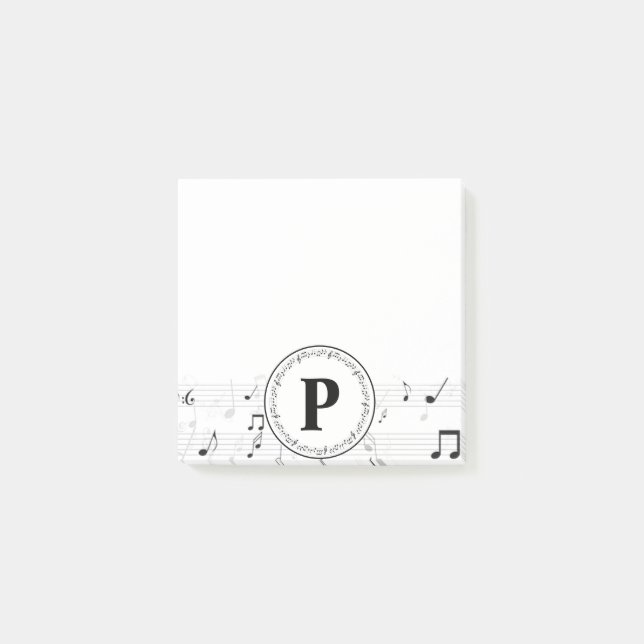 Monogram Whimsical Music Note Musician (Front)