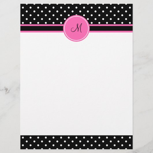 Monogram White and Black Polka Dot Pattern (Front)