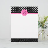 Monogram White and Black Polka Dot Pattern (Standing Front)